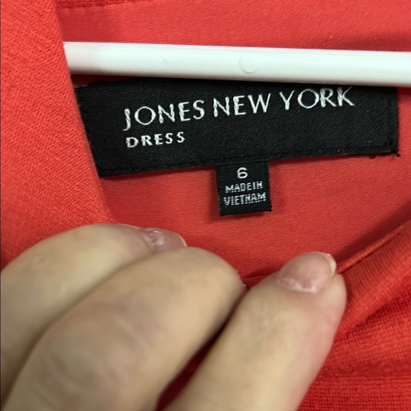 Coral Sheath Mini Dress with Mock Neck and Cap Sleeves - Picture 2 of 4